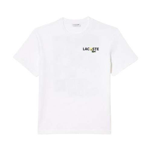 Lacoste T-shirt med tryck på baksidan i tung bomullsjersey White, Herr