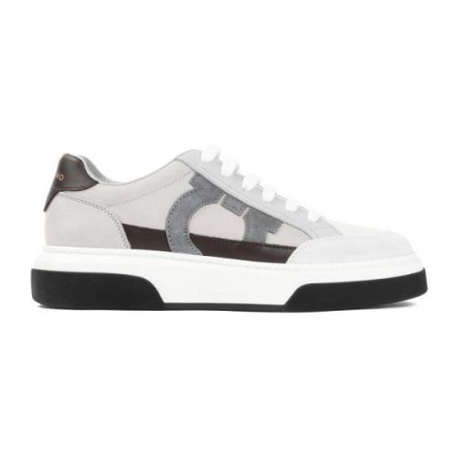 Salvatore Ferragamo Lyxiga Lädersneakers Multicolor, Herr