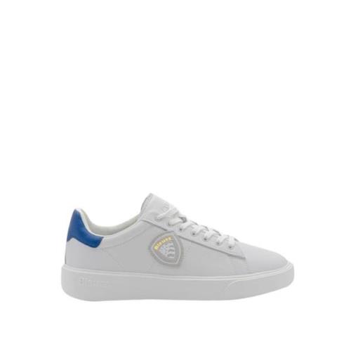 Blauer Vit/Royal Läder Tennis Sneakers White, Herr