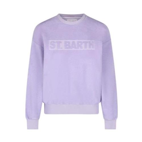 Saint Barth Lila Varsity Sweater Stardust Stil Purple, Dam