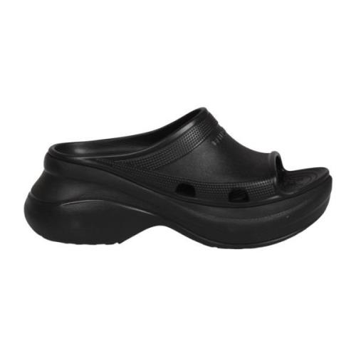 Balenciaga Gummislide-sandal Crocs-samarbete Black, Dam