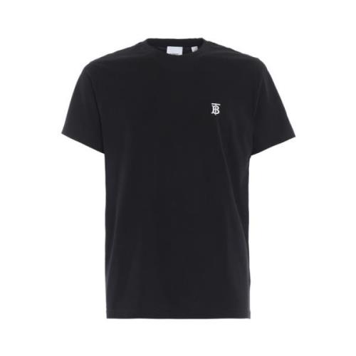 Burberry Svart T-shirt med broderad logotyp Black, Herr