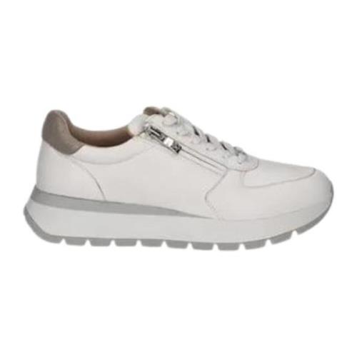 Caprice Vita platta skor med snörning/zip White, Dam