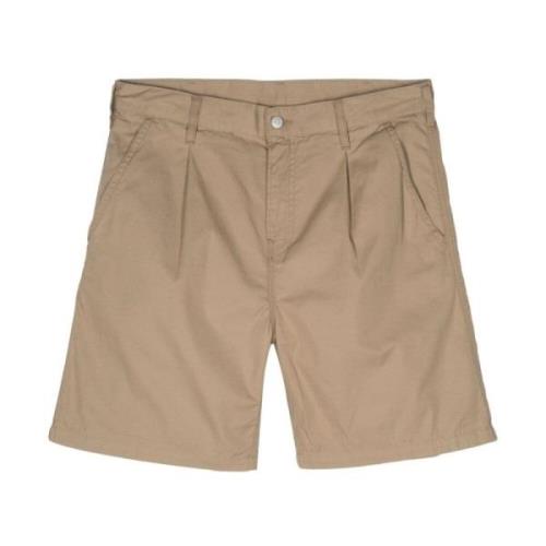 Carhartt Wip Bomullstwill shorts med framfickor Brown, Herr