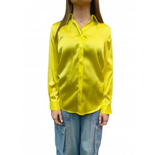 Elisabetta Franchi Gul Silkesblus Cedro Modell Yellow, Dam