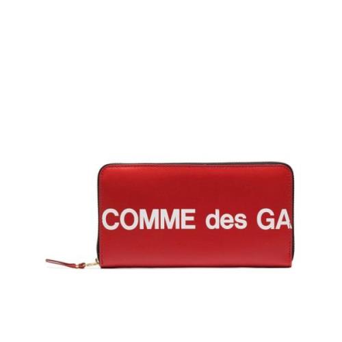 Comme des Garçons Röd Läderplånbok med Dragkedja Red, Dam