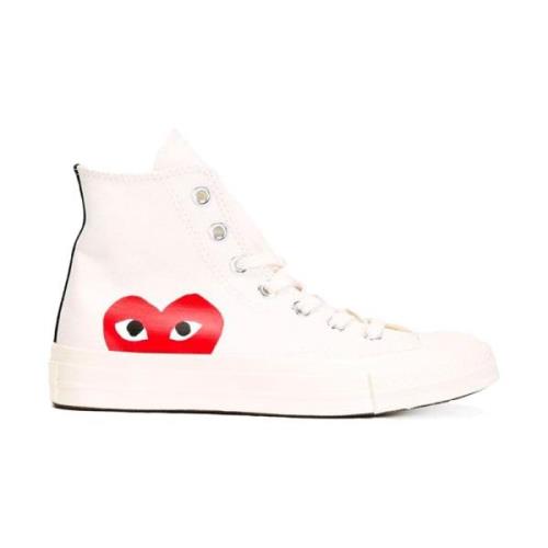 Comme des Garçons Play Vita Högtoppade Chuck Taylor Sneakers White, Un...