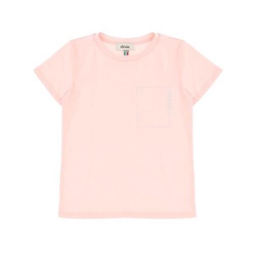 Dixie Bomull T-shirt med Applikation Pink, Dam