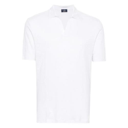 Barba Linne Polo Skjorta Tillverkad i Italien White, Herr