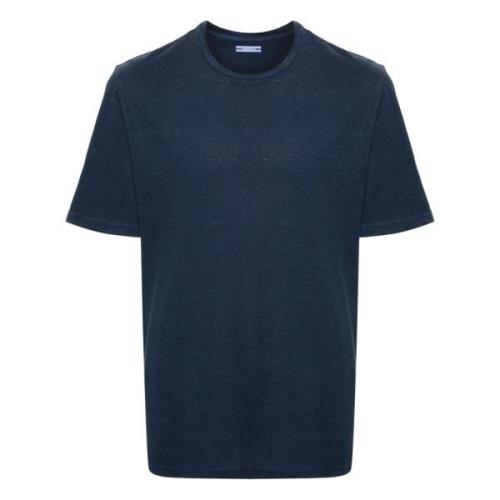 Jacob Cohën Italiensk Bomull Linne T-shirt Blue, Herr