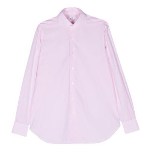 Finamore Italiensk Bomullsskjorta Pink, Herr