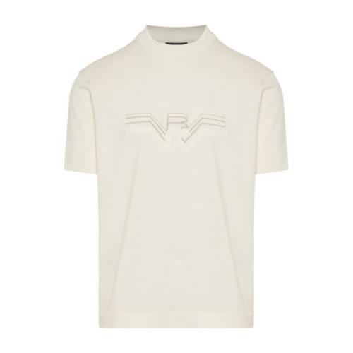 Emporio Armani Bomull T-shirt med 3D Design White, Herr