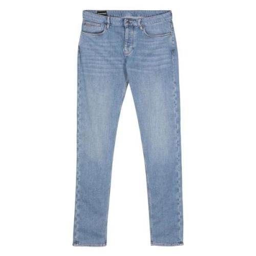 Emporio Armani Klassiska J75 Jeans med 5 Fickor Blue, Herr