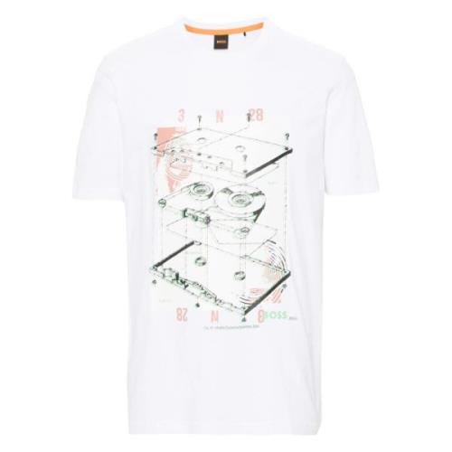 Hugo Boss Bomull Tee-Cassette T-shirt White, Herr
