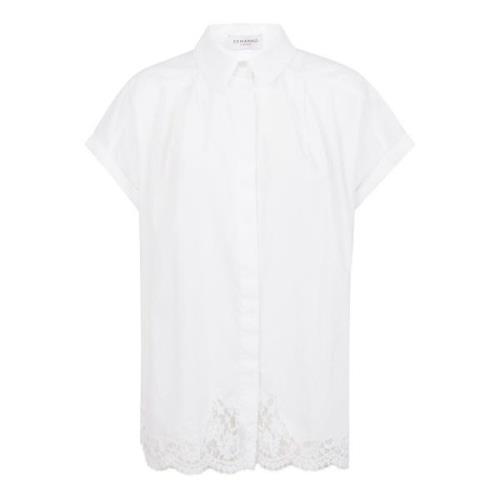 Ermanno Scervino Vit Bomullsskjorta med Spetsdetaljer White, Dam