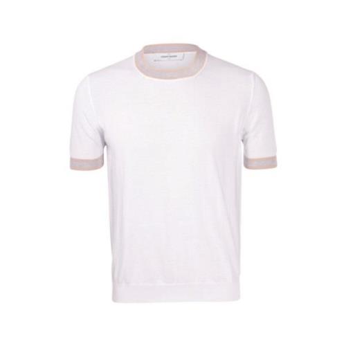 Gran Sasso Randig Bomullstickad T-shirt White, Herr