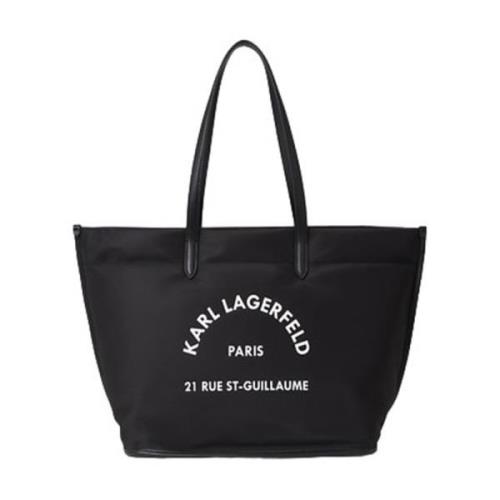 Karl Lagerfeld Svart Polyuretan Dam Shoppingväska Black, Dam