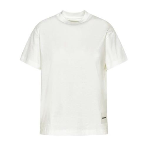 Jil Sander 3-Pack Vita Bomull T-Shirts White, Dam