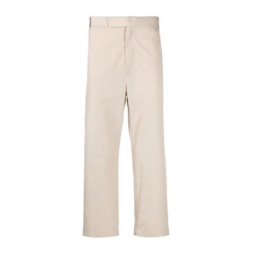 Thom Browne Beige Straight Leg Bomullsbyxor Beige, Herr