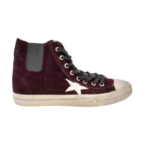 Golden Goose Velvet Bordeaux High Top Sneakers Red, Herr