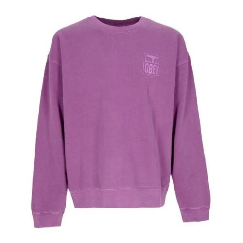 Obey Ikonisk Crewneck Sweatshirt Purple, Herr