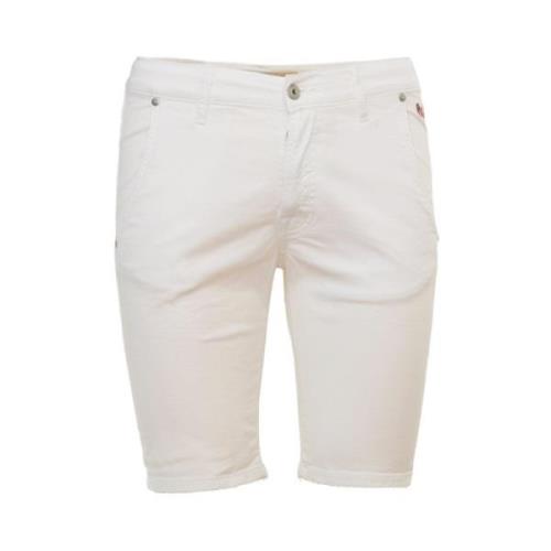 Roy Roger's Slim Fit Bermuda Shorts White, Herr