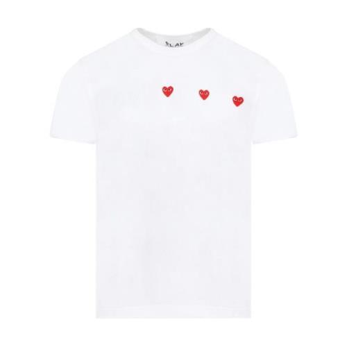 Comme des Garçons Play Vit Bomull T-shirt White, Herr