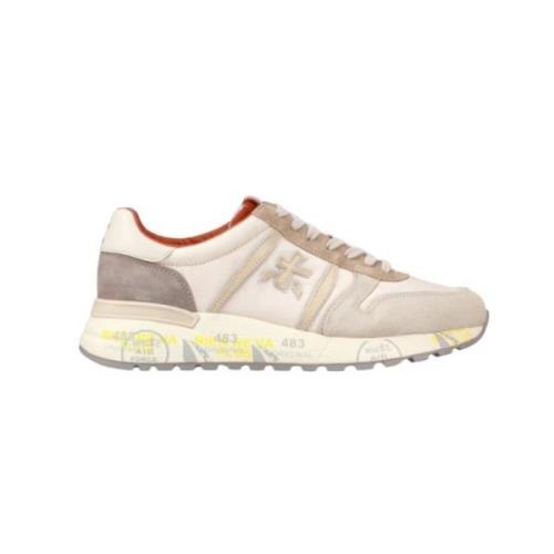 Premiata Låga Lander sneakers i beige, taupe, brun Multicolor, Herr