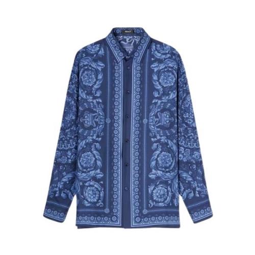 Versace Barock Informell Skjorta Blue, Herr