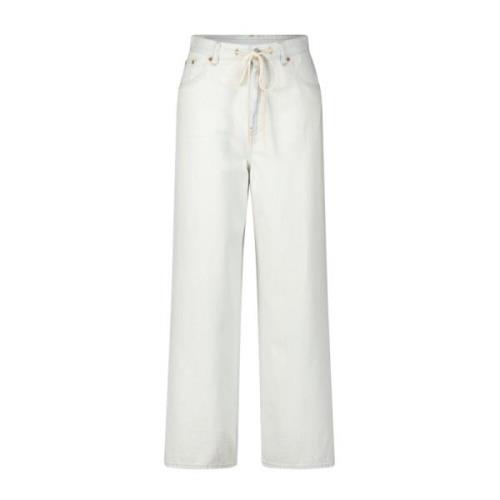 Maison Margiela Vit Relaxed Fit Jeans med Hög Midja White, Dam