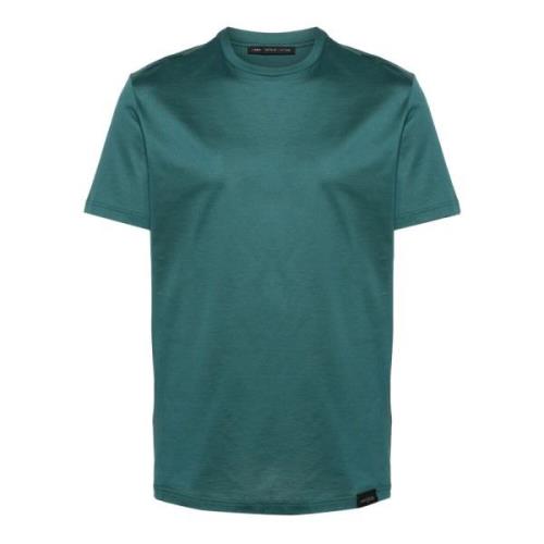 Low Brand Grön Bomull T-shirt med Logotyp Green, Herr