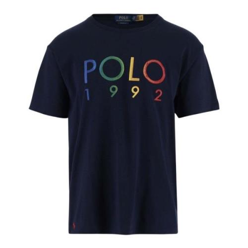Polo Ralph Lauren Bomull T-shirt med Logo Broderi Blue, Herr