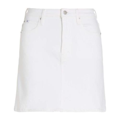 Calvin Klein Jeans A-Line Mini Skirt White, Dam