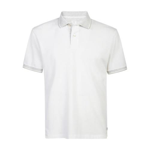 Eleventy Giza Cotton Polo Shirt White, Herr