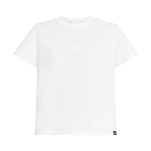 Courrèges Logo Print Cotton T-Shirt White, Dam