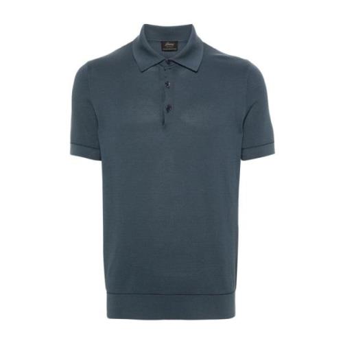 Brioni Blå Casual Polo Tröja Blue, Herr