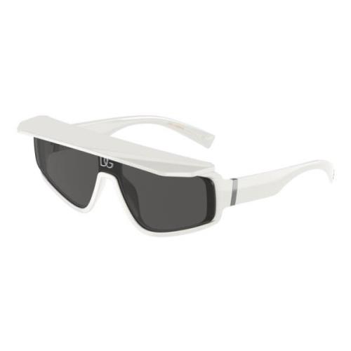 Dolce & Gabbana Vit/Mörkgrå Solglasögon DG 6177 White, Herr