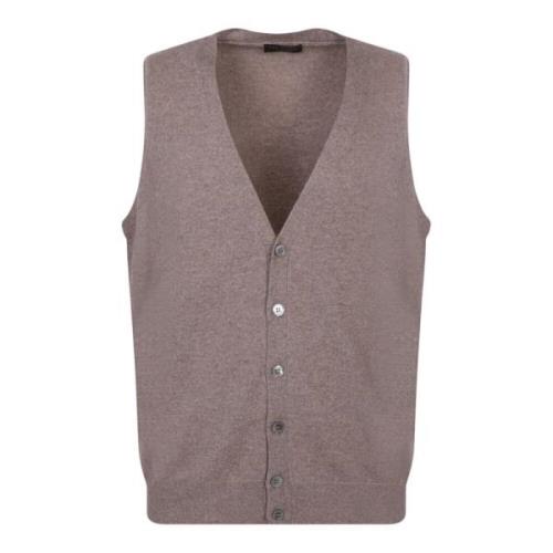 Dell'oglio Grå Stickad Gilet Jacka Aw23 Gray, Herr