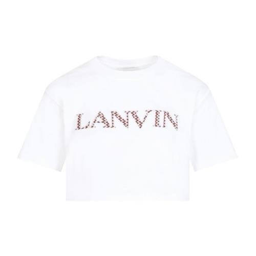 Lanvin Vit Bomull Broderad Kortärmad T-shirt White, Dam