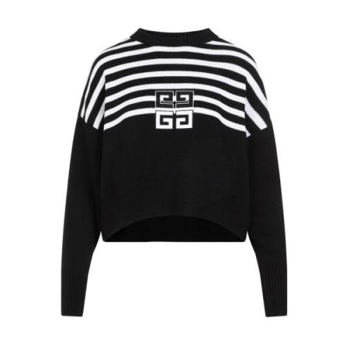 Givenchy Svart Bomullströja med 4G-logotyp Black, Dam