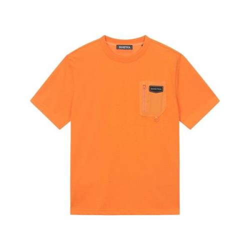 Duvetica Orange Fritids T-shirt med Framficka Orange, Herr