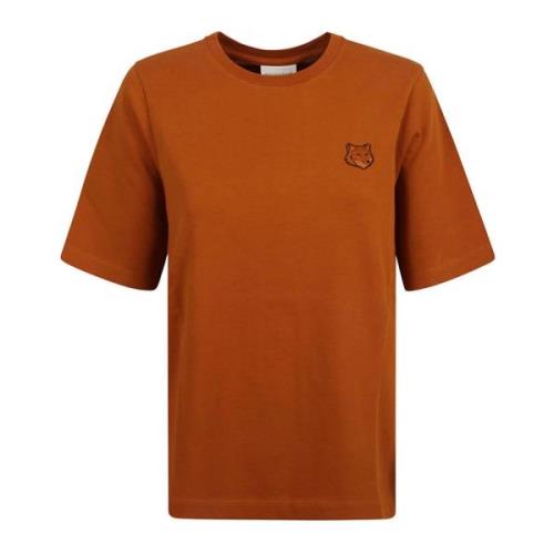 Maison Kitsuné Modig Fox Head Patch Tee Shirt Brown, Dam
