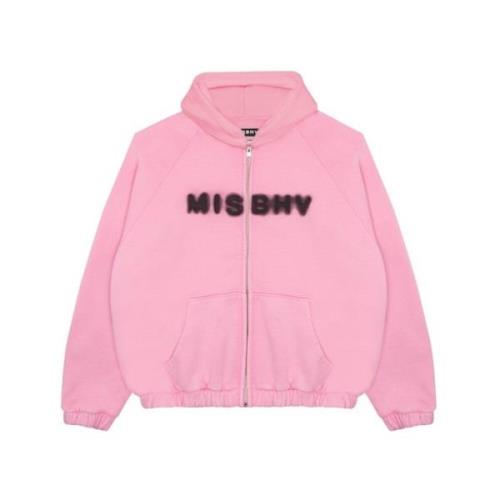 Misbhv Rose Pink Hoodie med Logo Print Pink, Dam