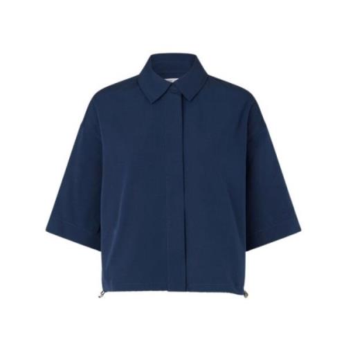 Samsøe Samsøe Casual kortärmad skjorta med elastisk midja Blue, Dam