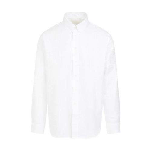 Givenchy Vit Bomullsskjorta 4G Logomönster White, Herr