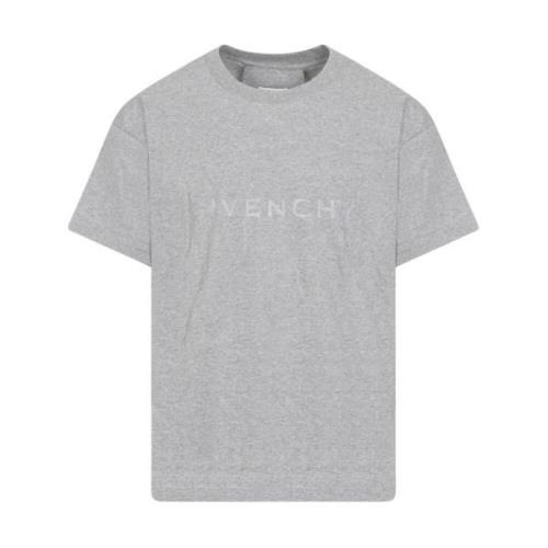 Givenchy Grå Melange Bomull T-shirt Kort Ärm Gray, Herr