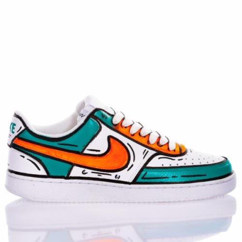 Nike Handgjorda Vit Grön Sneakers Multicolor, Herr