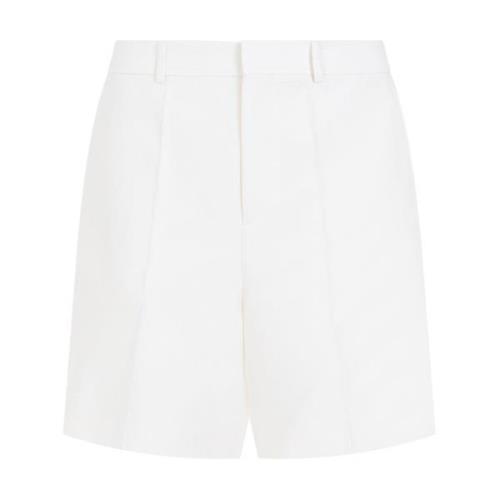 Valentino Neutrala Ull Silke Shorts Regular Fit White, Herr