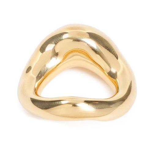 Jil Sander Guld Mässing Ring Metallic Stil Yellow, Dam