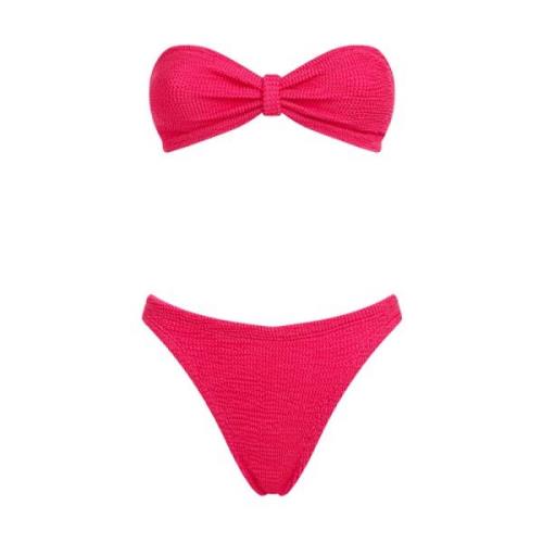 Hunza G Metallic Raspberry Bikini Badkläder Tillbehör Pink, Dam
